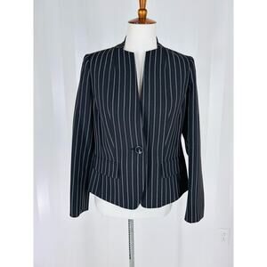 LE SUIT Women’s Black Pinstripe Blazer Sz 6P